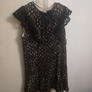 Elegant Black Lace Midi Dress